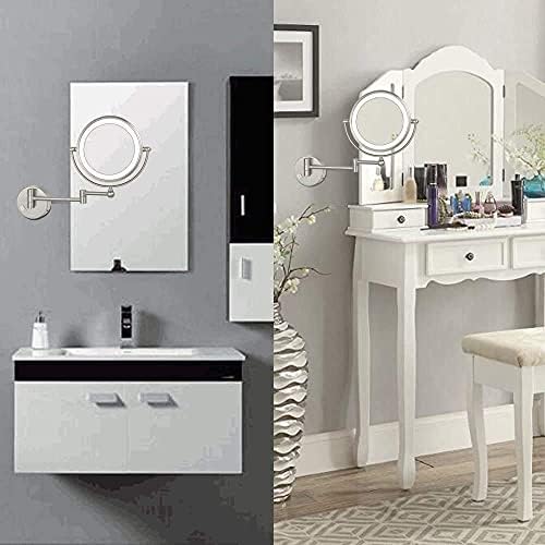 Temiz ve Parlak Makyaj Aynası, Yuvarlak Makyaj Aynası, 360 Döndürme, Makyaj Uygulamak, Kontak Takmak ve Tıraş Etmek için İdeal,