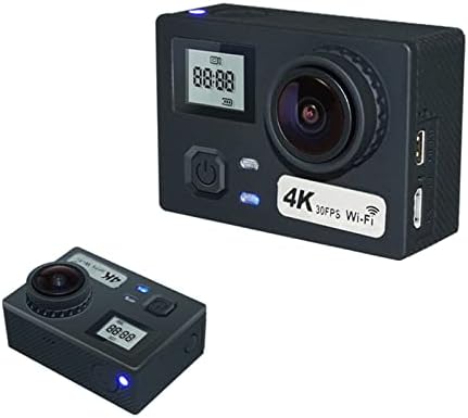 Eylem Kamera 4 K Çift Ekran Su Geçirmez Spor Kamera WiFi Hava Spor DV Anti-Shake Spor Kamera HD (Model: Siyah, Boyutu: Küçük)