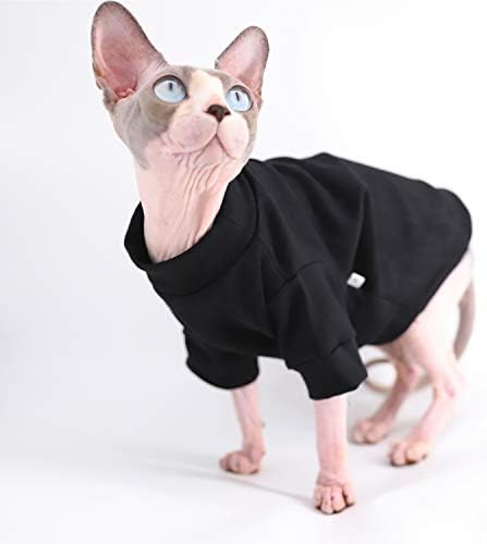 Sphynx Tüysüz Kedi Pamuk Tişörtleri Pet Giysi, Kazak Yavru T-Shirt Kollu, Kediler ve Küçük Köpekler Giyim Düz Renk