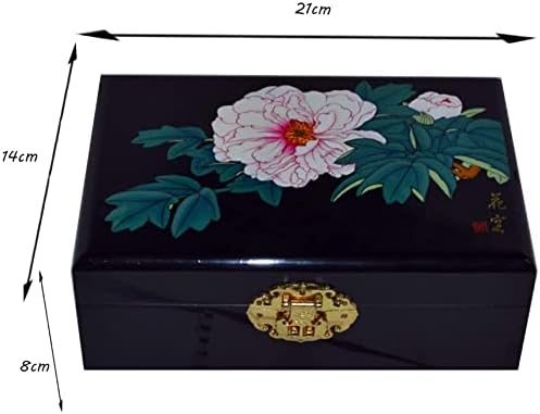 ZQW Mücevher Kutusu Eski Çin Kuyumcu, Ahşap Çin saklama kutusu Itme ışık Lacquerware El Sanatları Manolya, hatıra Hazine Hediye