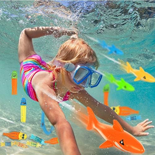 Havuzu Oyuncaklar Çocuklar için Dalış Torpido Oyuncak Su Köpekbalığı Balık Halka Lifli Ahtapot Su Oyunu Dalış ve Yüzme Eğitimi