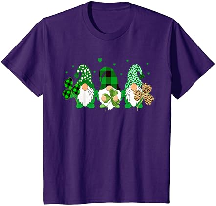 Üç Cüceler Tutan Shamrock Leopar Ekose St Patrick Günü T-Shirt