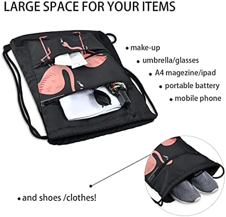 Flamingo İpli sırt çantası Çanta Cinch Çuval ile Cepler Eğitim İpli Spor Çantası