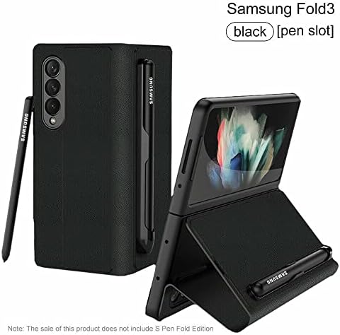 Samsung Galaxy Z ıçin EAXER Fold 3 5G Lüks Deri Flip Case Kapak ıle S Kalem Tutucu Tam Vücut Koruyucu Bir Pu Deri Kılıf ıçin