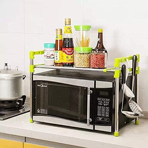 Mikrodalga Fırın Rafı Mikrodalga Fırın Rafı Ayarlanabilir Mutfak Sayacı Depolama Organizatörü Mutfak Tezgahı Standları Kancalı