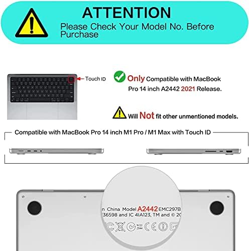 Dizüstü Plastik Sert Kabuk Kılıf ile Uyumlu MacBook Pro 14 inç Modeli A2442 ile M1 Pro / Max Çip, 2021 Yayın (Komik Pug Köpek)