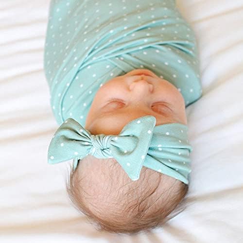 Bebek alma Battaniye ile Headbands Yenidoğan Nokta Baskılı Bebek Duş Kundak Hediye