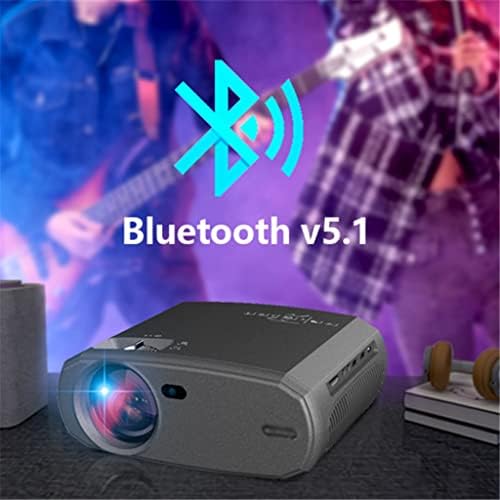 HLMSKD Taşınabilir 5G WiFi Projektör Mini Akıllı Gerçek 1080 P Full HD Film Projektör LED Bluetooth Projektör (Renk: Siyah,