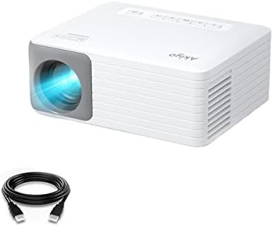 Mini Projektör, AKİYO O1 LED Taşınabilir Projektör, Destek HD 1080P, ±15° Kilit Taşı, %25 Zoom, Ev Sineması Film Geceleri,