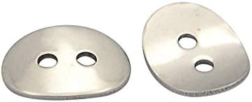 UNİCRAFTALE 20 pcs 304 Paslanmaz Çelik Dikiş Düğmeleri Düz Oval Metal Düğmeler ile 2-Delik için Bilezik Yapımı ve Işçiliği