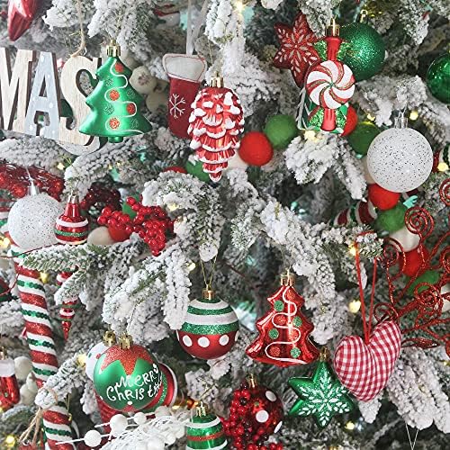 Deniz Ekibi 77-Pack Çeşitli Kırılmaz Noel Topları Noel Süsler Set Dekoratif Baubles Kolye ile Kullanımlık El-held Hediye Paketi