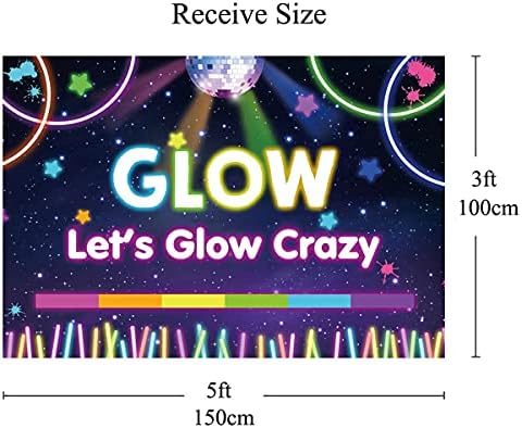Neon Glow Parti Arka Planında hadi Glow Çılgın Arka Plan Fotoğraf Arka Plan Parlayan Parti Doğum Günü Partisi Dekorasyon Afiş