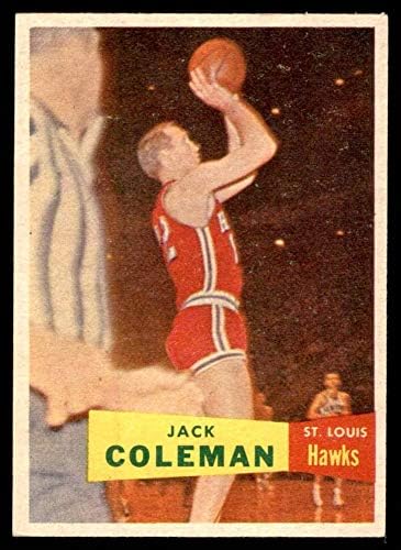 1957 Topps 70 Jack Coleman St. Louis Şahinleri (Basketbol Kartı) ESKİ Şahinler Louisville