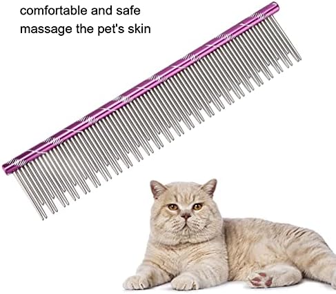 Pet Tarak Köpek Bakım Aracı ile Uzun ve Kısa Diş Rahat ve Dayanıklı Pet Epilasyon Aracı için Köpek ve Kedi(Mor)
