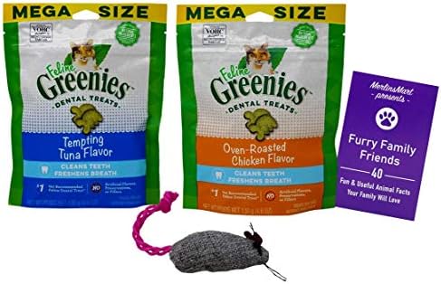 Kediler için Feline Greenies Dental Crunchy Treats 2 Flavor Mega Variety Pack | (Her Biri 1): Fırında Kavrulmuş Tavuk, Cazip
