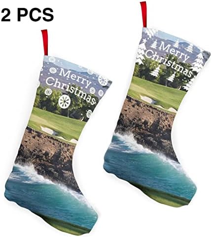 GLRTORE Hawaii Plaj Golf Sahası Noel Çorap 2 Paket 10 İnç,noel Çorap Noel Ağacı Şömine Asılı Çorap Noel Şeker Mevcut Çanta