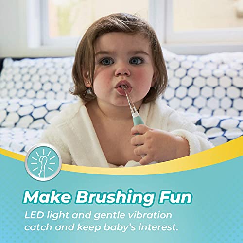 Papablic Debby Toddler Sonic Elektrikli Diş Fırçası Dino Kapakları ile Bebekler ve Küçük Çocuklar için Yaş 1-3 Yıl, Paket ile