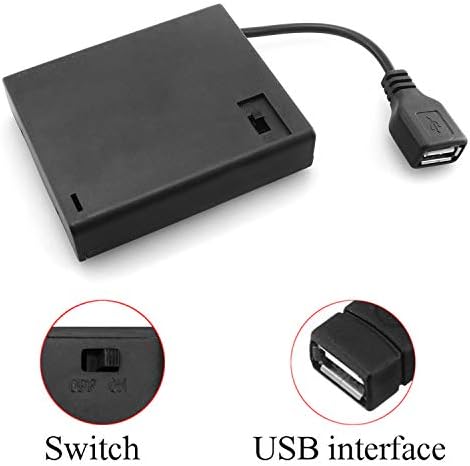 DGZZI USB Dişi Soket 4 AA Pil Kutusu Kutu Tutucu AÇMA-Kapama Düğmesi ile