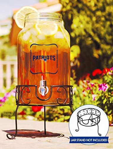 NFL New England Patriots Cam İçecek Dispenseri / Güneş Çay Kavanozu, 5 Litre
