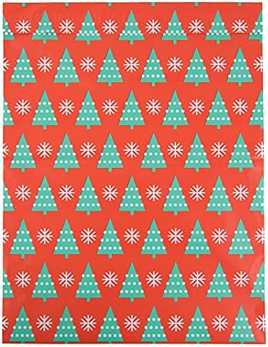 İlham Postaları-Tatil Poli Postaları 14.5 x 19 - 50 Paket-Noel Ağaçları (Yazılabilir Alan) - Tatil Ambalaj Poşetleri-Büyük