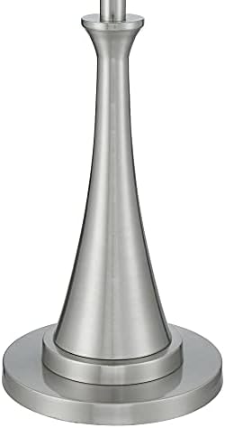 Karl Modern Endüstriyel Zemin Lambası Ayakta 63.75 Uzun Boylu Fırçalanmış Nikel Gümüş Klasik Metal Beyaz Konik Davul Gölge