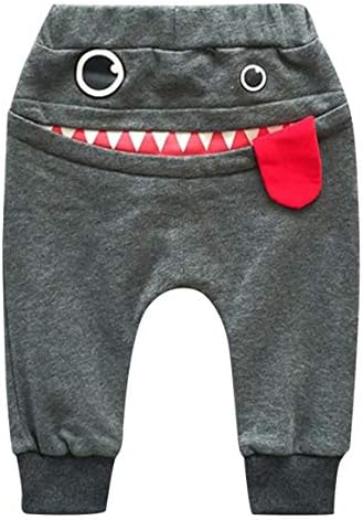 EGELEXY Toddler Erkek Kız Karikatür Canavar Kalın Pantolon Sevimli Köpekbalığı Sweatpants Pamuk Harem Pantolon