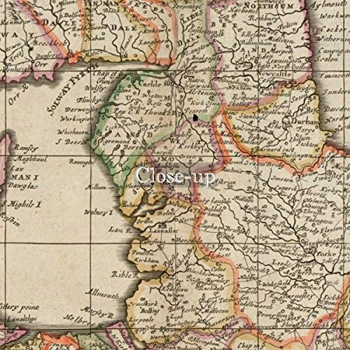 1687 Harita Birleşik Krallık İngiltere İskoçya ve İrlanda'nın Yeni Bir haritası Eski haritaların koleksiyonu Rölyef sho / Tarihi