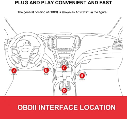 OBD2 Otomatik Teşhis Tarayıcı, OBDII Bluetooth 4.0 Araç Motor Arıza Kodu Okuyucu Desteği Tüm OBD2 Protokolü ile Uyumlu Android,