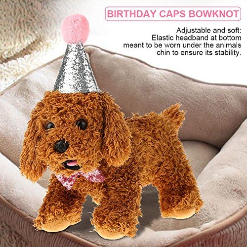 ViaGasaFamido Pet Doğum Günü Şapka, 2 adet Kedi Köpek Doğum Günü Şapka Kapaklar Ilmek Parti Kostüm Şapka Ilmek Kostüm Şapkalar