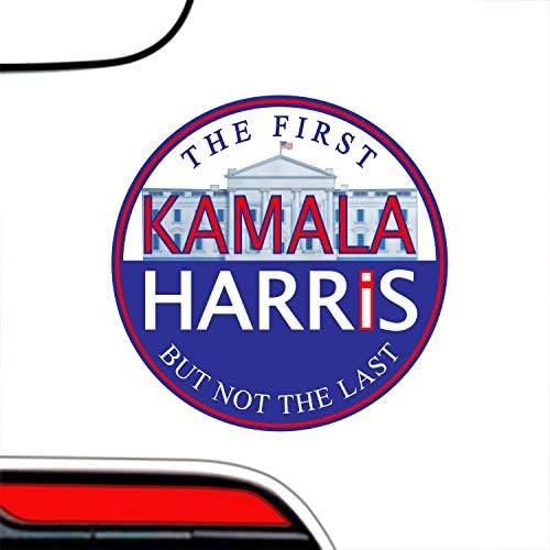 Kamala Harris VP Sticker - Başkan Yardımcısı Çıkartması 3 x 3 | / İlk Ama Son Değil - Amerika Oyu-d Demokrat Beyaz Saray Siyasi