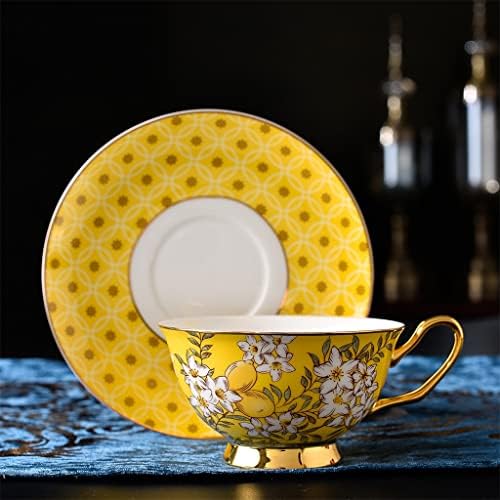 Kahve fincanı 15 ADET Sarı Limon Çiçek cezve Şeker kavanozu Küçük süt tenceresi fincan ve çay tabağı seti Öğleden Sonra çay