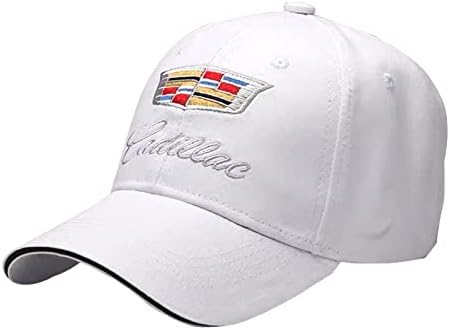 Beyaz Cadillac beyzbol şapkası Kap, İşlemeli Ayarlanabilir Beyzbol Kapaklar Erkekler ve Kadınlar için Şapka Seyahat Kap Araba