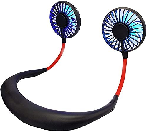 KMDJ Kişisel Fan Yapraksız Aydınlık Spor Asılı Boyun Fan USB Taşınabilir Mini El Fan Masaüstü Katlanır Fan 3 Renkler (Renk: