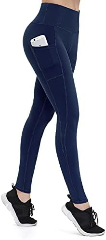 Kadınlar için FİT Yoga Pantolonu boyunca 2 Paket Cepli Legging, Sıkıştırma-Egzersiz - Tozluk Karın Kontrolü-Yoga Şortu 2 Paket