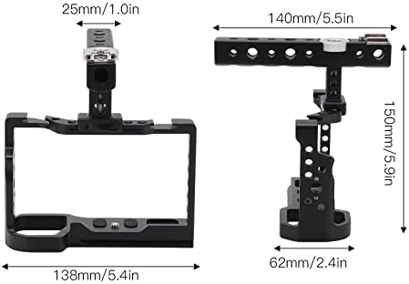 Metal kamera kafesi Üst Kolu Kavrama, Üst Kolu Kavrama ile Dayanıklı kamera kafesi A7C Kamera için Video Çekimi için Güçlü