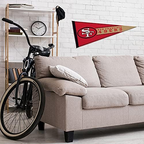 Rico Industries NFL San Francisco 49ers 12 x 30 Oda Dekorunu Asmak için Yumuşak Keçe Flama - EZ