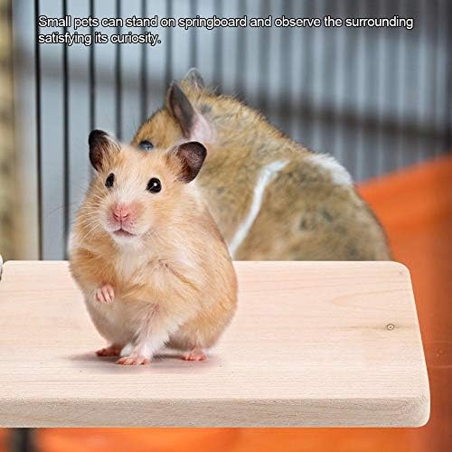 ViaGasaFamido Hamster Platformu, küçük Pet Doğal Ahşap Standı Platformu Oyuncak Dikdörtgen Ahşap Atlama Tırmanma Sıçrama Tahtası