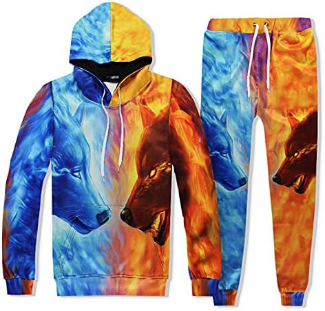 Erkek eşofman 2 parça rahat pantolon Hoodie ceket eşofman Hip Hop kazak kıyafet setleri