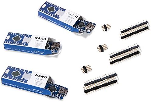 ELEGOO Nano Kurulu CH340 / ATmega + 328 P USB Kablosu Olmadan, Arduino Nano V3. 0 ile Uyumlu (Nano x 3 Kablo Olmadan)