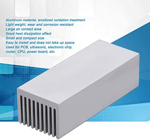 Alüminyum ısı emici, 100x40x30mm Soğutma Yüzgeçleri Elektrik panosu için Elektronik Çip için Geniş Temas alanı(Yapıştırıcı