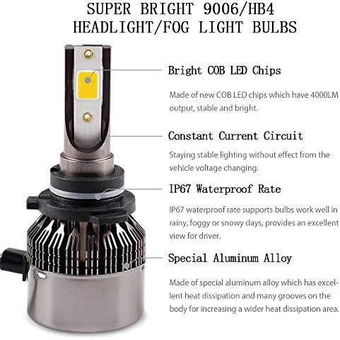 1797 9006 HB4 Far Sis LED ampuller Amber Sarı 3000 K Renk Kamyon arabalar için lambalar DRL ışıkları Fan Fiş Günışığı Kiti