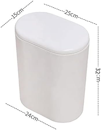 XYYXDD Plastik Dar Tip Mutfak çöp kutusu, Tuvalet Pres Tipi çöp kutusu, Çöp Kovası Banyo çöp kutusu, Sepet çöp kovası Beyaz