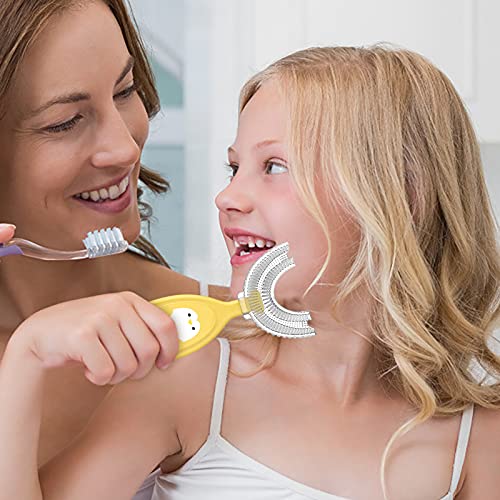 Lroveb Çocuk U - şekil Diş Fırçası 360° Kapsamlı Tüm-yuvarlak Temizleme Diş Fırçası Prim Yumuşak Manuel Eğitim U Tipi Beyazlatma
