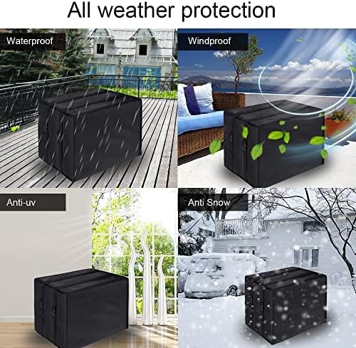 VVHOOY Dış Klima Kapağı, Kış için Pencere Klima Ünitesi Kapağı, Dayanıklı Ağır 600D Dış Ac Kapakları, Toz Geçirmez Su Geçirmez