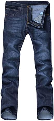 Andongnywell erkek Sıska Bisiklet Kot Slim Fit Streç Düz Bacak Moda Denim Pantolon ıle Fermuar Düğme Cep