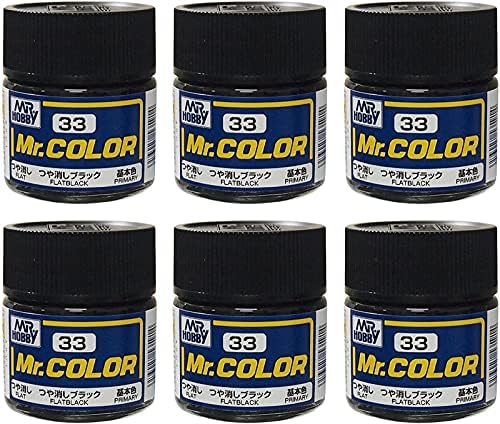 GSI Creos Mr. Color C33 Düz Siyah (Düz) Boya 6 adet Set (Japonya İthalatı)