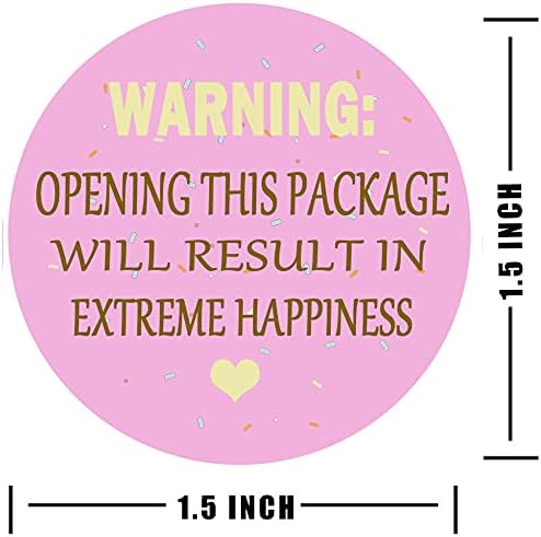 Pembe Aşırı Mutluluk Paketi Etiketleri, 1,5 İnç Sevimli Uyarı: Zarf Mühürleri,Çerez Paketi,İş veya Kişisel Kullanım için Aşırı