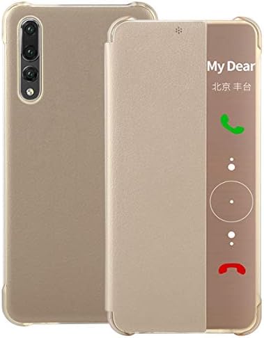 Chenyouwen Cep Telefonu Kılıfı ıçin Büyük Huawei P20 Pro Litchi Doku PC + PU Yatay Flip Case ıle Akıllı Görünüm Winodw ve Uyku