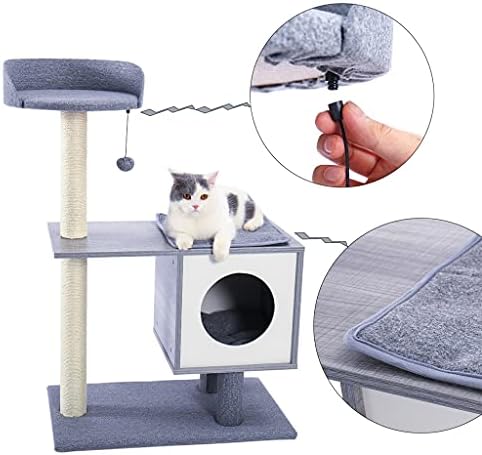 Sisal Kaplı Tırmalama Direkleri, Geniş Kınamak ve Küçük ve Orta Boy Kediler için Büyük Levrek içeren ZYXRGS Cats Tree Tower