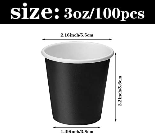 3 Oz 100 Paket Küçük Tek Kullanımlık Banyo Gargara Bardakları Banyo Kağıt Bardaklar Espresso Kağıt Bardaklar Aperatif için